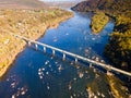 Panoramic drone view of the bridge over the Potomac River Royalty Free Stock Photo