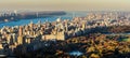 Panoramic elevated view of Central Park and Upper West Side in Fall. New York CIty Royalty Free Stock Photo