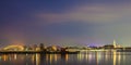 Panoramic evening view of the Dutch city of Nijmegen