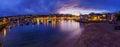 Panoramic evening view of the harbor, in St Ives Royalty Free Stock Photo