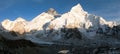 Panoramic evening view of Mount Everest from Kala Patthar Royalty Free Stock Photo