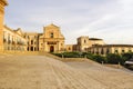 Panoramic Exterior View of Santissimo Salvatore Church in Noto - Italy Royalty Free Stock Photo