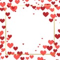 Panoramic festive background, web template postcard with hearts with place under the text - Vector