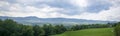 Panoramic field over the village