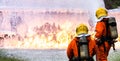 Panoramic Firefighter using Chemical foam