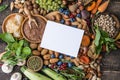 Panoramic food background with assortment of fresh organic fruits and vegetables for a balanced diet. Healthy food concept Royalty Free Stock Photo