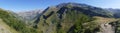 Panoramic of the French Alps : scree in the alpine mountain