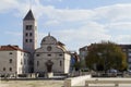 Panoramic full shot of the Church of St. Donatus with the bell tower in Zadar Croatia