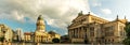 Panoramic Gendarmenmarkt square with German Cathedral Royalty Free Stock Photo