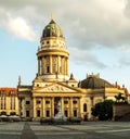 Panoramic Gendarmenmarkt square with German Cathedral Royalty Free Stock Photo