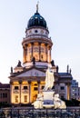 Panoramic Gendarmenmarkt square with German Cathedral Royalty Free Stock Photo