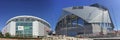 Panoramic of Georgia Dome and Mercedes Benz Stadium Royalty Free Stock Photo