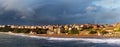 Panoramic of Getxo beach Royalty Free Stock Photo