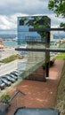 Panoramic glass elevator in the port of Koper. Koper (`Capodistria`), Slovenia, June 2020