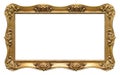 Panoramic golden frame for paintings, mirrors or photo