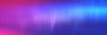 A panoramic gradient background smoothly transitioning from bright crimson to blue. The blue aurora effect adds texture