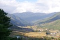 A panoramic green landscape at Paro, Bhutan.