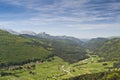 Panoramic of the green Roncal valley Royalty Free Stock Photo