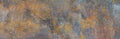 Panoramic grunge rusted metal texture, rust and oxidized metal background
