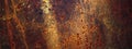 Panoramic grunge rusted old metal texture. Rusty corrosion and oxidized plate