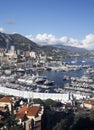 Panoramic harbor view Monte Carlo Monaco Europe yachts sailboat