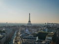 Panoramic High angle view of Eiffel Tower in Paris Royalty Free Stock Photo