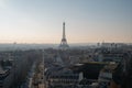 Panoramic High angle view of Eiffel Tower in Paris Royalty Free Stock Photo
