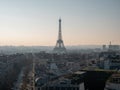 Panoramic High angle view of Eiffel Tower in Paris Royalty Free Stock Photo