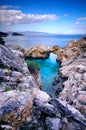 Panoramic high point view of the picturesque gulf of Mirambello, Crete
