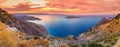 Panoramic high point view of the picturesque gulf of Mirambello, Crete Royalty Free Stock Photo