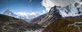 Panoramic Himalaya landscape Royalty Free Stock Photo