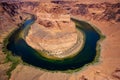 Panoramic Horeseshoe Bend. Horseshoe Bend in Page. Panoramic view of the Grand Canyon. Royalty Free Stock Photo