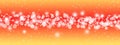 Bright Lights, Bokeh and Glittering Sparkles in Red and Orange Gradient Background Banner Royalty Free Stock Photo