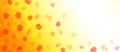 Abstract Autumn Banner with Colorful Maple Leaves Falling in Orange and Yellow Background Royalty Free Stock Photo
