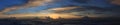 Panoramic image, beautiful sunset sky with colorful clouds