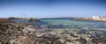 panoramic image of the Charco de Bristol beach in Corralejo