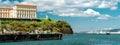 Panoramic image entrance to Old port in Marseille, France Royalty Free Stock Photo