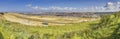 Panoramic image of the Garzweiler opencast coal mine in Germany