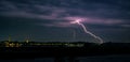 Pink lightning bolt strikes down Royalty Free Stock Photo