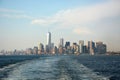 Panoramic image of lower Manhattan skyline Royalty Free Stock Photo