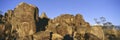 Panoramic image of petroglyphs at Three Rivers Petroglyph National Site, a (BLM) Bureau of Land Management Site, features more