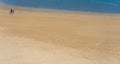 Panoramic image of sand in LLansteffan beach in southern Wales