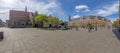 Panoramic image of the square at the Anger in Eisenach during the day Royalty Free Stock Photo