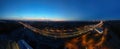 Panoramic Dusk: E19 Near Halle with Brussels Horizon Royalty Free Stock Photo