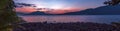 Panoramic image of stunning sundown