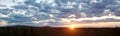 Panoramic image of sunrise behind Mount Vithatten in southern Lapland Royalty Free Stock Photo
