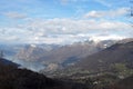 Panoramic image of Valcamonica with Lake Iseo and in the background the snow-capped mountains - Brescia - Italy 08 Royalty Free Stock Photo