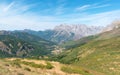 Panoramic image of Valdeon Valley at the National Park of Picos de Europa. Valdeon, LeÃ³n, Spain.