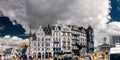 Panoramic infrared view of Brussels street