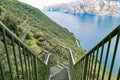 Panoramic iron staircase on Lake Garda